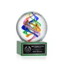 Blackburn on Plated Crystal Base Green Globe Glass Trophy
