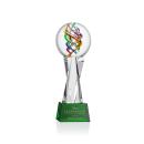 Blackburn on Saldana Crystal Base Green Globe Glass Trophy
