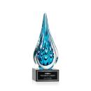 Madsen on Plated Crystal Base Black Tear Drop Glass Trophy