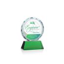 Linares Full Color Green Circle Crystal Trophy