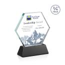 Pagan on Helton Full Color Black Polygon Crystal Trophy