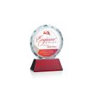 Linares Full Color Red Circle Crystal Trophy