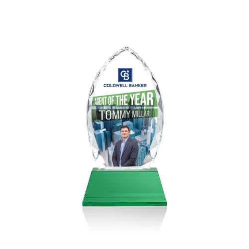 Awards and Plaques - Crystal Trophies - Grossman Full Color on Helton Green Peaks Crystal Trophy