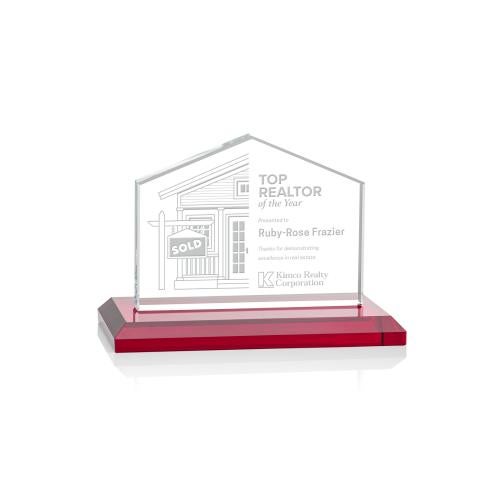 Awards and Plaques - Crystal Trophies - House Red Peaks Crystal Trophy