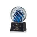 Truong on Small Crystal Base Black Globe Glass Trophy