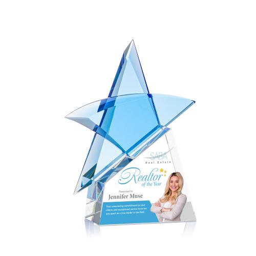 Awards and Plaques - Crystal Trophies - Harvey Star Full Color Clear Crystal Trophy