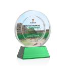 Napier Full Color on Base Green Circle Crystal Trophy