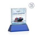 Landers Full Color on Helton Blue Square / Cube Crystal Trophy