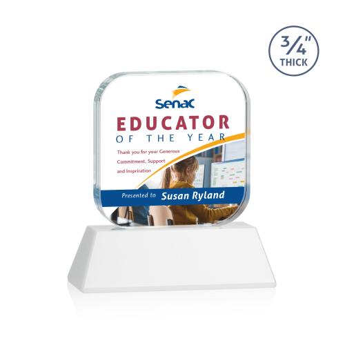 Awards and Plaques - Crystal Trophies - App Full Color on Helton Fagan Square / Cube Crystal Trophy