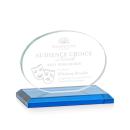 Woods (Horiz) Sky Blue Circle Crystal Trophy
