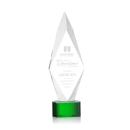 Kendrick on Half Round Base Green Crystal Trophy
