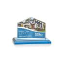 House Full Color Sky Blue Peaks Crystal Trophy