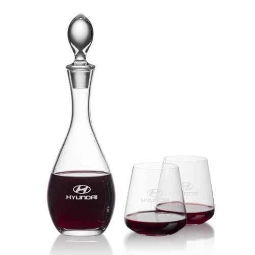 Custom Barware Glasses - Carafes - Hastings Decanter & Norris Stemless Wine