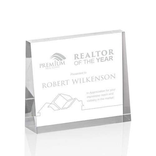Awards and Plaques - Acrylic Trophies - Hurtado Clear (Horiz) Rectangle Acrylic Trophy