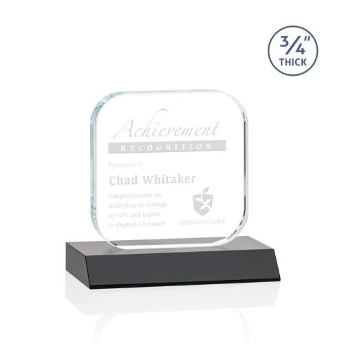 Awards and Plaques - Crystal Trophies - App Black Square / Cube Crystal Trophy