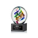 Blackburn Globe on Square Marble Base Glass Trophy