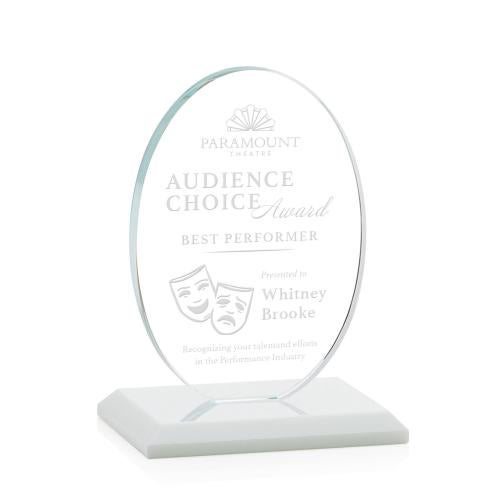 Awards and Plaques - Crystal Trophies - Woods (Vert) Fagan Circle Crystal Trophy