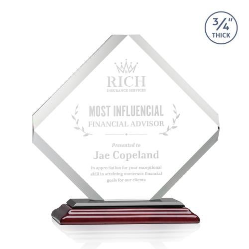 Awards and Plaques - Crystal Trophies - Jacobsen Wood Crystal Trophy
