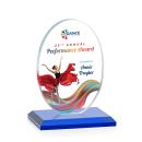 Woods (Vert) Full Color Blue Circle Crystal Trophy