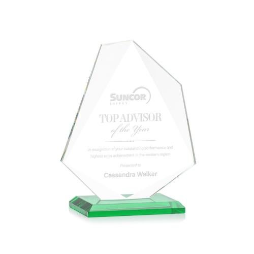 Awards and Plaques - Crystal Trophies - McGhee Green Unique Crystal Trophy