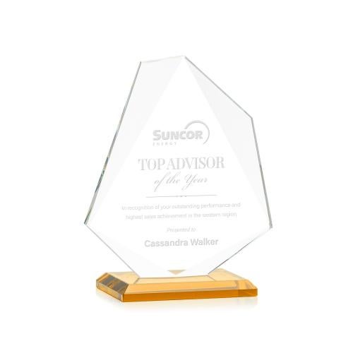 Awards and Plaques - Crystal Trophies - McGhee Amber Unique Crystal Trophy
