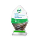 Padgett Full Color Green Polygon Crystal Trophy