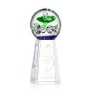 Williamson Globe on Tall Crystal Base Glass Trophy