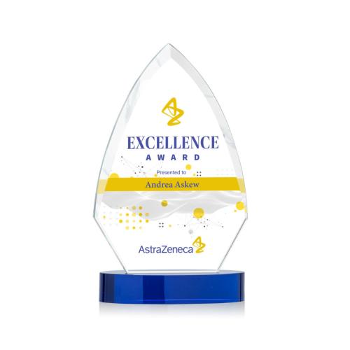 Awards and Plaques - Crystal Trophies - Newell Full Color Blue Peaks Crystal Trophy