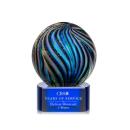 McCray on Half Round Base Blue Globe Glass Trophy