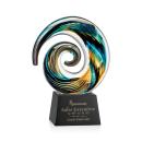 Gleason on Small Crystal Black Circle Glass Trophy