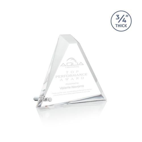 Awards and Plaques - Acrylic Trophies - Sheppard Silver Pyramid Acrylic Trophy