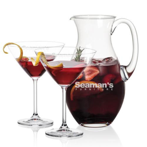 Custom Barware Glasses - Cocktail Glasses - Strickland Pitcher & Flynn Cocktail Set