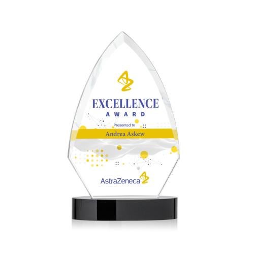 Awards and Plaques - Crystal Trophies - Newell Full Color Black Peaks Crystal Trophy