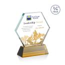 Pagan on Helton Full Color Amber Polygon Crystal Trophy