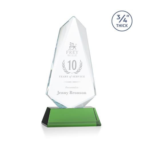 Awards and Plaques - Crystal Trophies - McMullen on Helton Green Unique Crystal Trophy