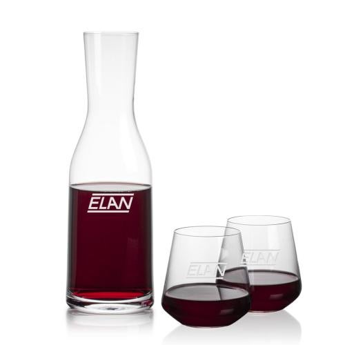 Custom Barware Glasses - Carafes - Dennis Carafe & Stevenson Stemless Wine