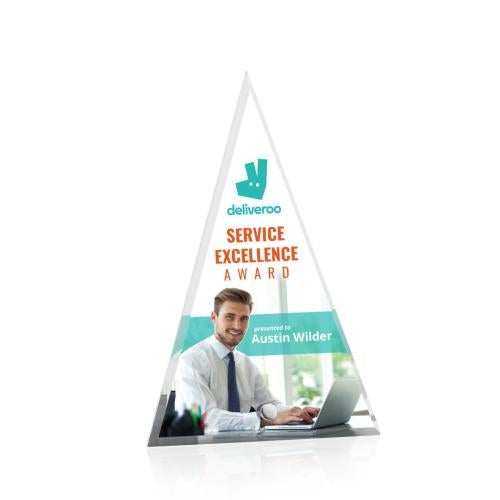 Awards and Plaques - Acrylic Trophies - Jewell Tower Full Color Silver Towers Acrylic Trophy