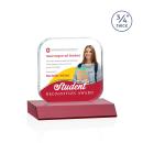 App Full Color Red Square / Cube Crystal Trophy