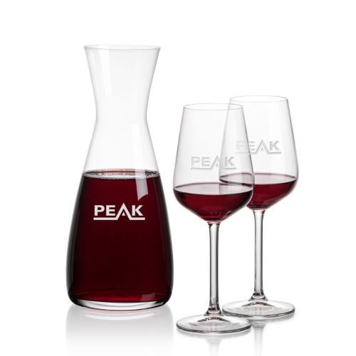 Custom Barware Glasses - Carafes - Cabral Carafe & Eaton Wine