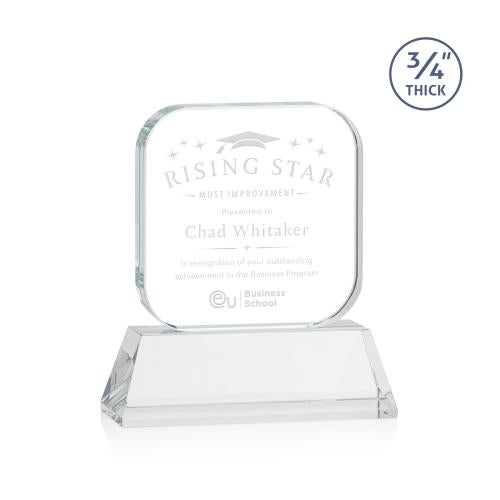 Awards and Plaques - Crystal Trophies - App on Helton Clear Square / Cube Crystal Trophy