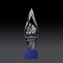 Kendrick on Small Base (3D) Blue Crystal Trophy