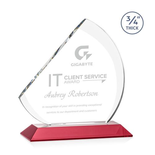 Awards and Plaques - Crystal Trophies - Yanez Red Peaks Crystal Trophy