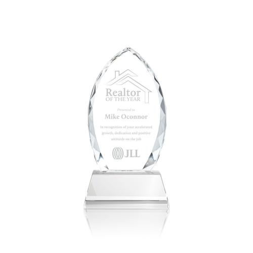 Awards and Plaques - Crystal Trophies - Grossman on Helton Base Clear Peaks Crystal Trophy