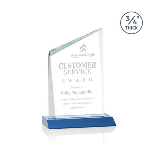 Awards and Plaques - Crystal Trophies - Brito Sky Blue Peaks Crystal Trophy