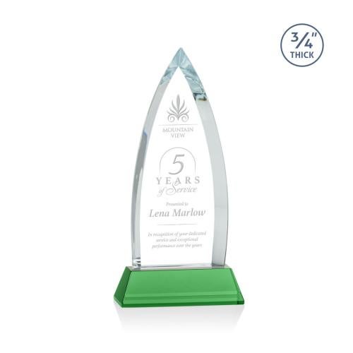 Awards and Plaques - Crystal Trophies - Valdes on Helton Green Peaks Crystal Trophy