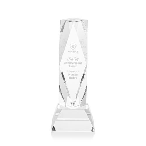 Awards and Plaques - Crystal Trophies - President on Base Clear Towers Crystal Trophy