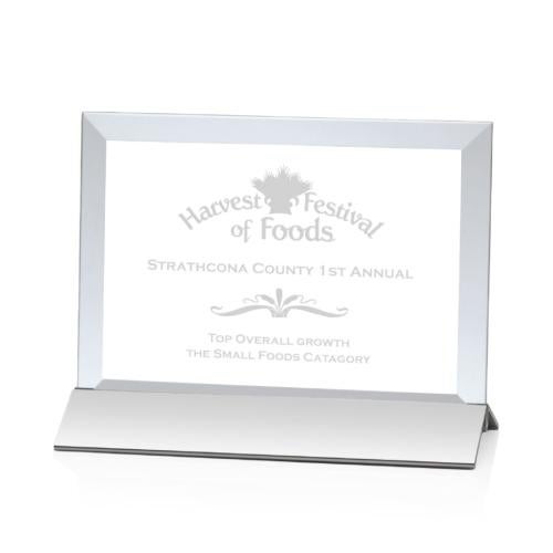 Awards and Plaques - Crystal Trophies - Boswell Silver/Horizontal Rectangle Crystal Trophy
