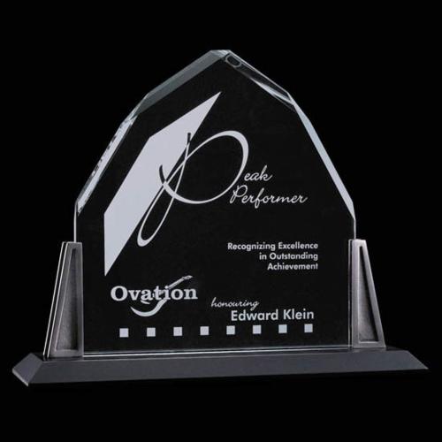 Awards and Plaques - Crystal Trophies - Crespo Pewter Peaks Crystal Trophy