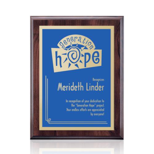 Awards and Plaques - Wall Plaque Awards - Houser Stark - Cherry/Blue