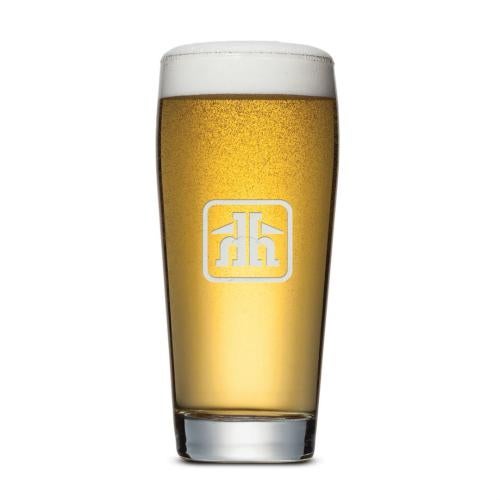 Custom Barware Glasses - Beer Glasses - Wilmington Beer Glass - Deep Etch